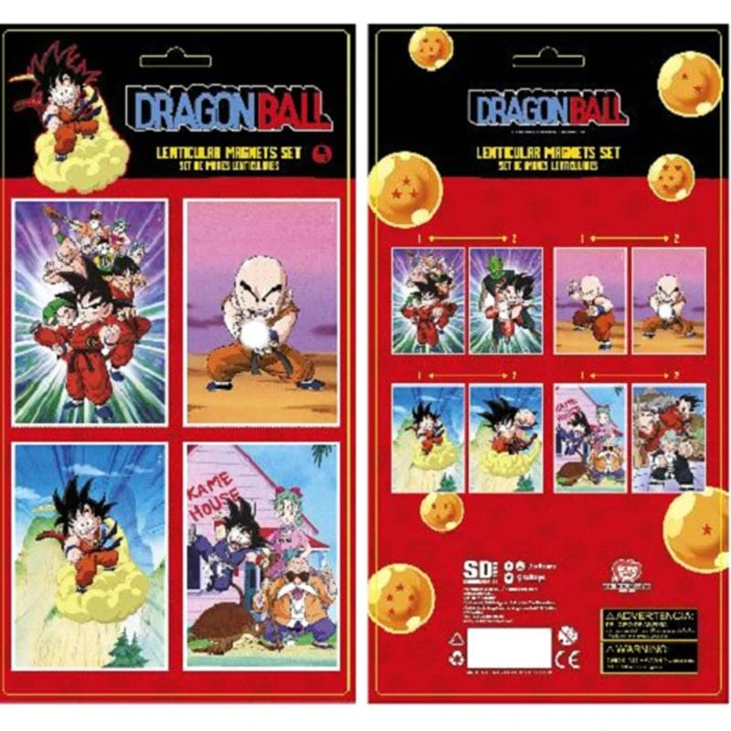 Dragon Ball - Set 4 De Magnets Lenticulaire 3 Dragon Ball - Set 4 De Magnets Lenticulaire